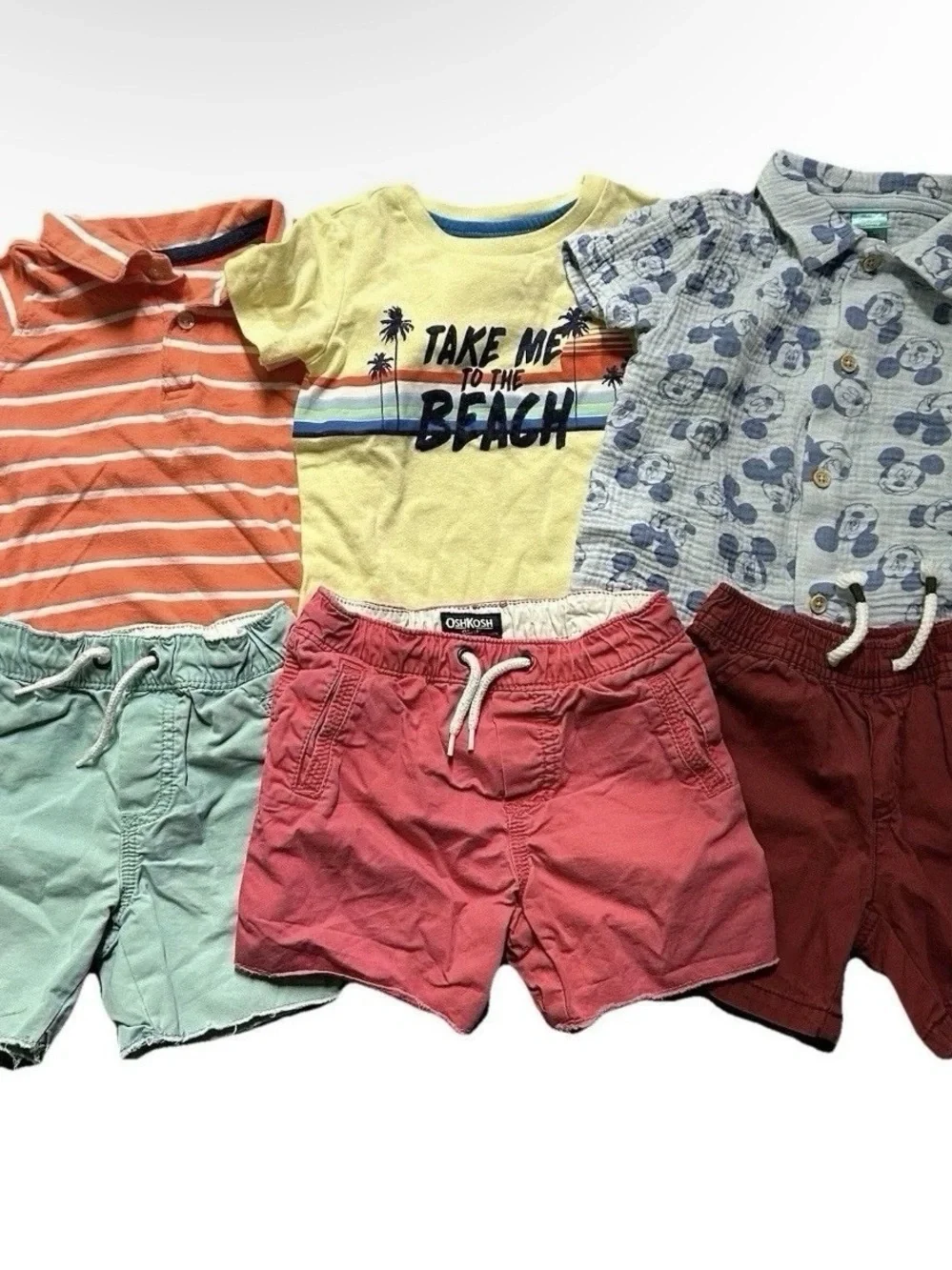 Toddler Boy Summer Clothes Warm Weather T Shirts Shorts Mickey Size 12-18 Months